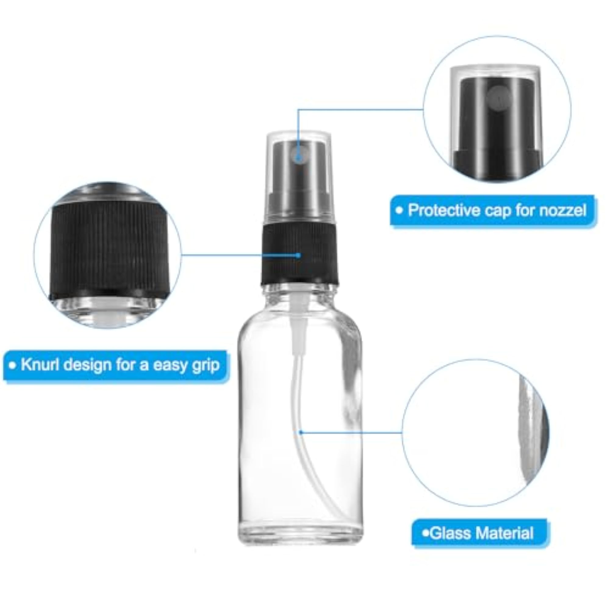 2oz Glass Spray Bottles, 80pcs Nozzle Leak Proof