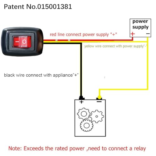 Gebildet Włącznik Samochodowy z Zaciskiem ON/Off DC12V/10A, 24 V/5 A DIY Przełącznik Kołyskowy do Samochodów, łodzi, Ciężarówek, RV (czerwone diody LED)(Patent No.015001381)