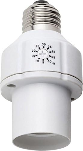 EcoSavers Lampbasetimer, Acryl, E27, 60 W, White