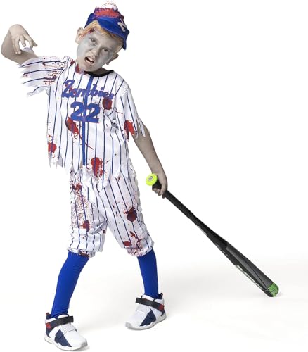 Spooktacular Creations Zombie Baseball Player Costumes for Boys Halloween Costume for Kid Zombie Football Player Outfit