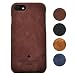 Produktbild Porter Riley - Lederhülle für iPhone 8 Plus/iPhone 7 Plus. Premium Ultra Dünn Echtleder Cover/Ledertasche/Backcover kompatibel mit iPhone 8/7 Plus (Schokoladenbraun)