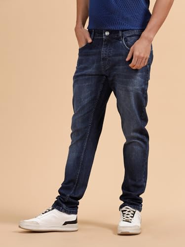 Image of WROGN Men's Stretch Cotton Jeans | Solid | Slim Fit