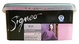 Signeo Bunte Wandfarbe Matt bis Seidengläzend Wählbar 2,5 Liter, Farbe:Blush, Glanzgrad:matt
