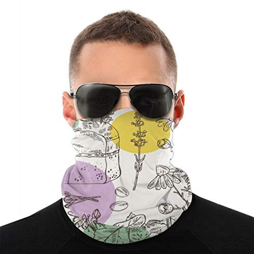 Preisvergleich Produktbild ghkfgkfgk Handgemachte Seife Kamille Meer Unisex Gesicht Schal Bandana Ohrschlaufen Gesicht Rave Sturmhaube Männer Frauen Hals Gamaschen für Staub Wind Sonne UV Motorradabdeckung