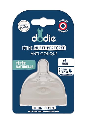 DODIE Tétine Multi-Perforée Débit 4 +6 mois liquide épais