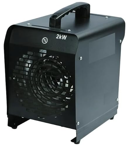 Large 2kw Electric Greenhouse Heater with Thermostat Control - Fan & Heater Setting - Garden Anti Frost Plant Warmer - Workshop Garage Shed Conservatory Space Heater