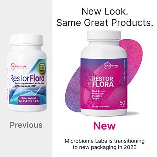 Microbiome Labs Restorflora - Spore Probiotic For Digestive Health Support - Maintains Gastrointestinal + Digestive Flora With 7 Billion Cfu (50 Capsules) #TOP1