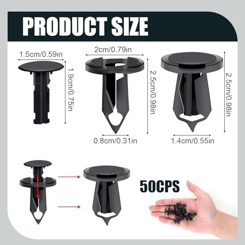 1set Car Fastener Clip Plastic Push Fixed Pin Threaded Rivet Clips For Car Door Trim Body Bumper