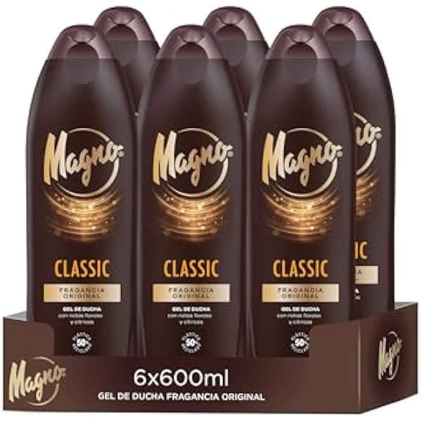 Magno - Żel pod prysznic Classic - opakowanie 6 x 600 ml (3600 ml) - Kremowy i przyjemny - Jego zapach nie pozostawi Cię obojętnym