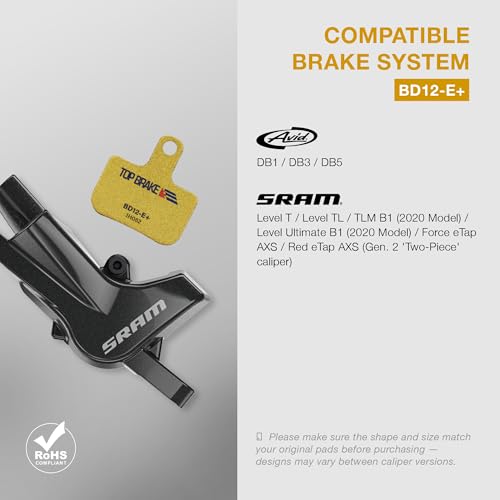 Image of TOP BRAKE Disc Bike Brake Pads Compatible with SRAM Level Ultimate /T /TL /TLM B1, Force eTap AXS, Red eTap AXS (Gen. 2) | MTB eMTB Gravel Cross-Country(XC) Racing Trail