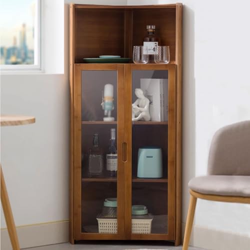 Armario de despensa con puerta transparente y 2 métodos de almacenamiento