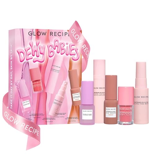 Glow-Recipe-Dewy-Babies-Travel-Skincare-Set-Plum-Plump-Hyaluronic-Acid-Serum-Dewy-Flush-Tinted-Blush-Drops-Pink-Juice-Face-Moisturizer-Bronzing-Hue-Drops-Ultra-Fine-Facial-Mist-5-Count Glow Recipe Dewy Babies Travel Skincare Set - Plum Plump Hyaluronic Acid Serum + Dewy Flush Tinted Blush Drops + Pink Juice Face Moisturizer + Bronzing Hue Drops + Ultra Fine Facial Mist (5 Count) - Image 1