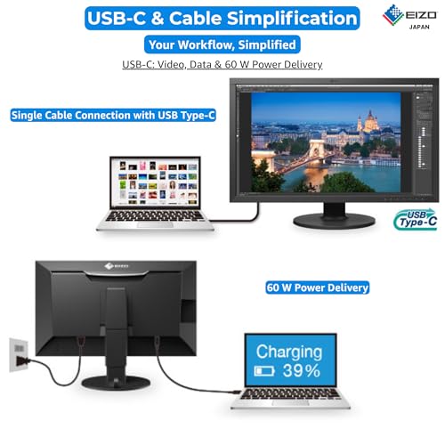 Image of EIZO ColorEdge CS2731 Monitor for PC 27 Inch IPS Display 2560x1440 WQHD with 99% Adobe RGB, USB-C 60W, Factory Calibrated Color Accuracy, 60Hz, Professional for Photo Editing & Design Work