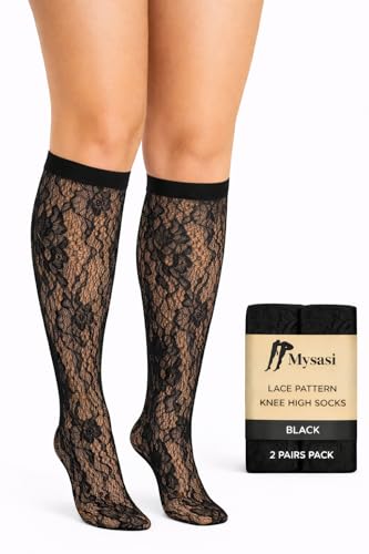 Image of Women's Trellis Pattern Knee High Socks 2 Pair Pack