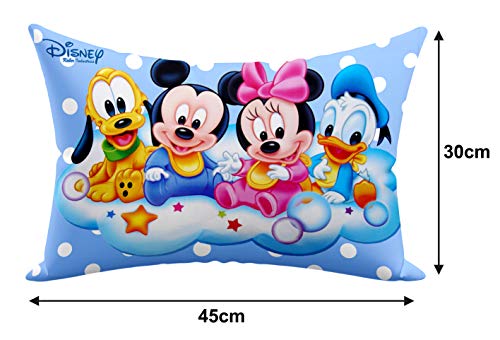 Image of Kuber Industries Disney Print Sleeping Pillow for Kids|Small Pillow for Kids|Soft Microfiber Pillow|Size 12x18 (Sky Blue)