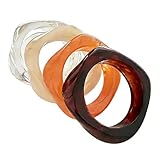 Abiotp Acrylic Chunky Bangle Bracelets for Women, Irregular Punk Acrylic Resin Bangles Geometric Cuff Wide Wristband Bracelet Fashions Thick Acetate Statement Bangle Jewelry Set