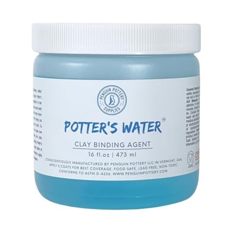 Penguin Pottery - Potter's Water - Increases Strength of Clay Bindings - Prevents Cracks and Flaws in Handmade Pottery Cover