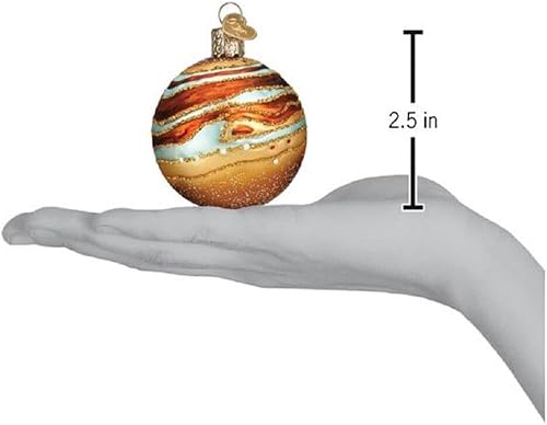 Miniatura 4 de Old World Christmas - Adorno de árbol de Navidad de Júpiter de vidrio soplado, decoración de vacaciones hecha a mano, colección del espacio exterior