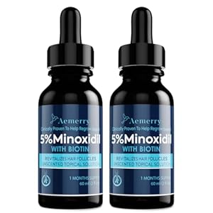 5% Minoxidil Hair Growth for Men and Women: Extra Strength Minoxidil Hair Loss Treatment Serum with Boitin for Faster Stronger Thicker Hair Growth, 4 FL OZ/120 ML