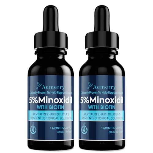 5% Minoxidil Hair Growth for Men and Women: Extra Strength Minoxidil Hair Loss Treatment Serum with Boitin for Faster Stronger Thicker Hair Growth, 4 FL OZ/120 ML