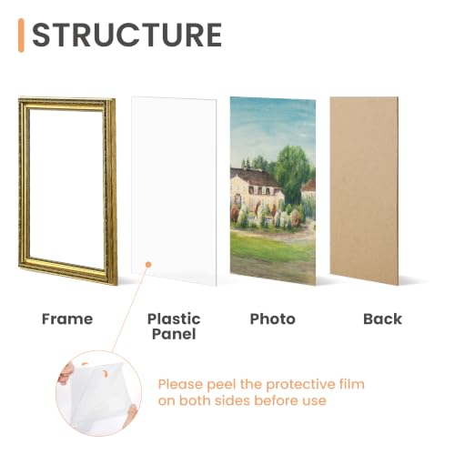 Image of upsimples Vintage 11x14 Picture Frame, Antique Gold Frames, 2 Pack