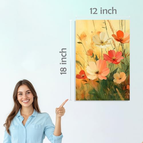 Image of SiddArtify Floral Watercolor Wall Art Prints Set - Botanical Flower Poster Decor for Living Room Bedroom - 12x18 inch Board Pack of 6