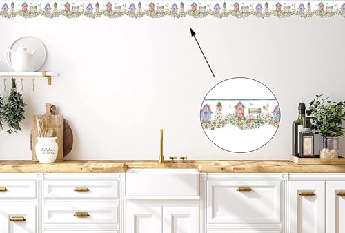 Cenefa de papel pintado LA15012DB con diseño de pájaros de alta definición 5