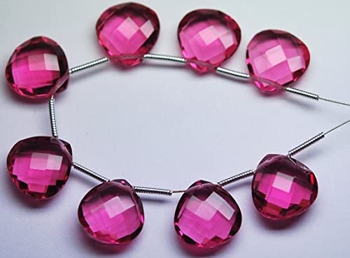 Pink Rubellite Quartz en cœur 12mm pour réussir vos paires de boucles d'oreilles