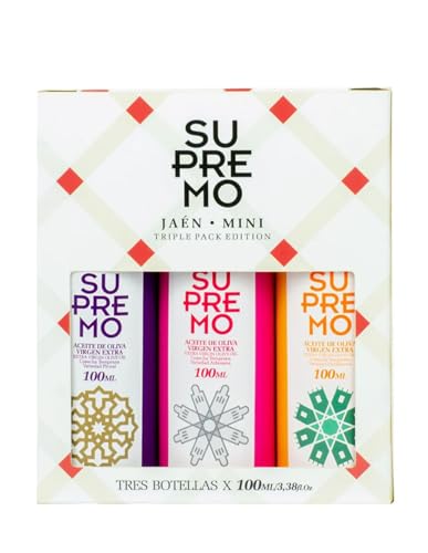 Supremo | Pack 3 Aceite de Oliva Virgen Extra Variedades Picual, Arbosana y Hojiblanca - 3 Botellas de 100 ml