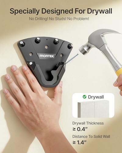 monTEK No Stud TV Wall Mount for 32-100 Inch TVs, Holds up to 220 lbs, Heavy Duty Studless No Drill TV Mount for Drywall & Concrete, Ultra Slim 0.9" Low Profile, Max VESA 1000x600mm, Renter-Friendly - 4