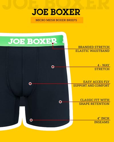 JOE BOXER Mens Microfiber Boxer Briefs 4-Pack, Smooth Spandex-Polyester Boxer Briefs for Men, Microfiber Underwear2