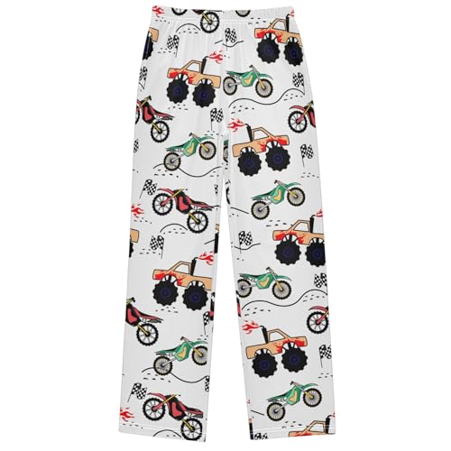 Boy's Pants Extreme Sport Car Trunkpattern Jogger Pants Elastic Waist Long Bottoms Trousers with Pockets 6-14 Years