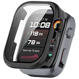 QWYJ Funda for Huawei Watch D2 Case Carcasa PC con Protector de Pantalla de Vidrio Templado para Huawei Watch D2 Funda (Negro)