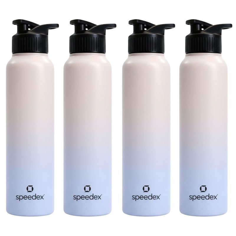 Image of Speedex Stainless Steel Metal Water Bottle 1 Ltr 1000 ml, BIS Approved, Leak Proof Sipper Cap Bottle for Office, School, Gym, Travel, Daily Use for Men, Women, Kids, Adults, Pink Blue, Set of 4