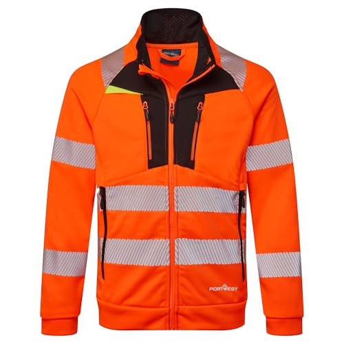 Gilet à capuche zippé Haute-Visibilité PORTWEST DX4 orange et noir en taille 4XL