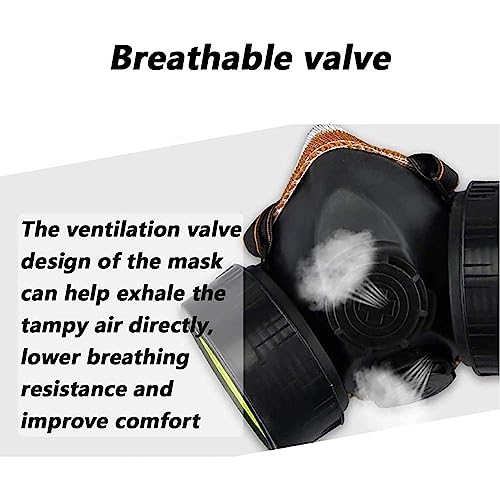 Image of ARURA (LABEL) Dust-Proof Chemical Respirator Paint Gas Mask Half Face Double Cartridge Filter Chemical Respirator Mask