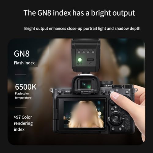 Flash GN8 rechargeable Type-C avec 4 niveaux de puissance pour photographie