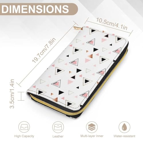 Compact Geometric Triangles Rose Gold White Wallet for Travel Accessories, Wallet Easy to Carry, Wallets with Multiple Card Slots2