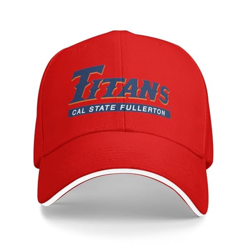 Cal State Fullerton Titans Unisex Baseball Caps Sandwich Caps Dad Hat Casual Hat Red