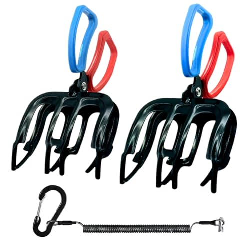 3 Claw Fish Gripper, Metal Fishing Pliers Gripper Catch Fish Control Clamp, Must Have Fishing Pliers Control Tool Fishing Accessories for Most Freshwater Fish Grip Tackle Holder (2PCS update)