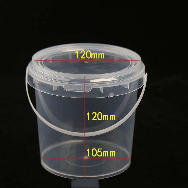 Image of 20 Pack 33oz Slime Containers with Lids and Handles, 1000ml Plastic Storage Bucket Container, Clear Slime Storage Case Storage Jars for DIY Candy, Bead, Art Crafts, Lotion,Small Tools
