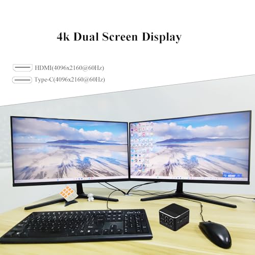 Image of Mini Firewall PC N100 4C /4T,16GB LPDDR5 512GB SSD Micro PC,4K Dual Screen Display,4X LAN i226-V 2.5GbE Ports,Mini Desktop Computer Win11 Pro