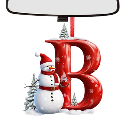 Decoración de árbol de Navidad con forma de letra, colgante de muñeco de nieve para fiesta de Navidad, decoración acrílica , colgante 2D para interior, pasillo, fiesta, festival, dormitorio