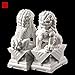 MIUXE White Marble Lion Statue - A Pair of Lions Statues, Fu Foo Dogs, Beijing Foo Dog, Chinese Feng Shui Decoration, 30CM