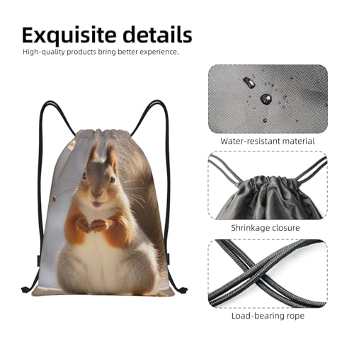 Drawstring Backpack Squirrel Funny Animal Drawstring Bag Sports String Bag Gym Sackpack for Women Men4