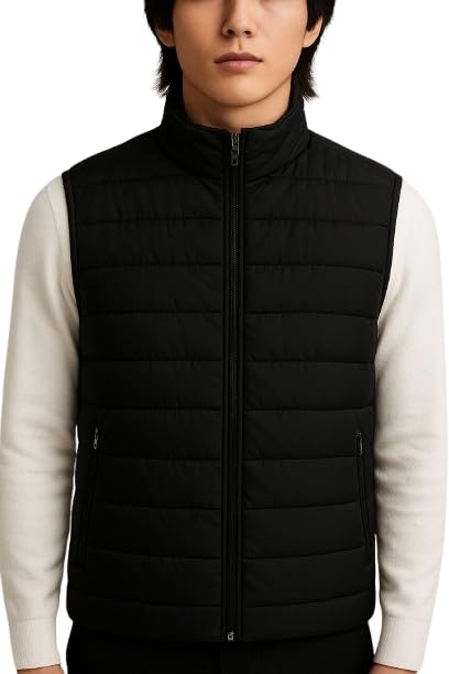 yoonikk Quilted Puffer Vest, Full-Zip Winter Outerwear-picture-8