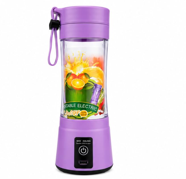 Best 6 Blade Portable Electric Mini USB Bottle Juicer Blender, Rechargeable Hand Juicer, Fruit Juice Maker Portable Blender For Smoothie And Juices (Multi Colour) PACK OF 1, Purple-image-48