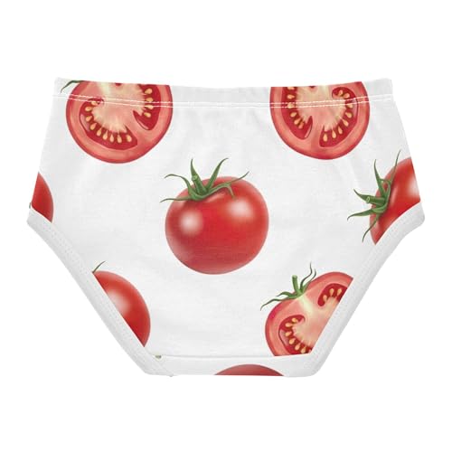 Delicous Tomatoes Prints White Panties for Girl Toddler Underwear Floral Cotton Animals Undies Kids Briefs 2t2