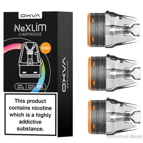 Oxva NeXLIM Pods [0.8] - 3 Pack - Available in 0.6 0.8 1.2 - Compatible With OXVA NEXLIM KIT ONLY - No Nicotine