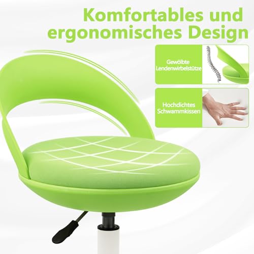 Klasika Ergonomischer Stehhocker Rollhocker mit Rückenlehne und Fußstütze, höhenverstellbar Bürohocker 360° neigbar Arbeitshocker für Büro… – Ansicht 4